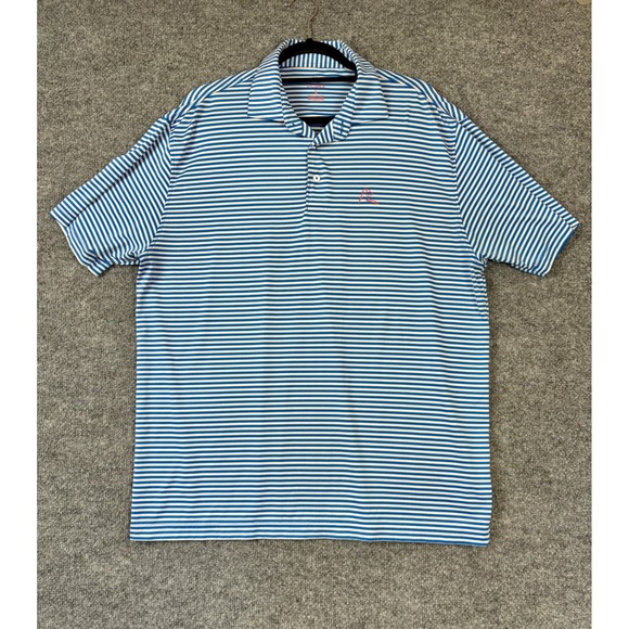 Rhoback Other - Rhoback Polo Shirt Mens Size Large Blue White Striped Golf Short Sleeve Preppy